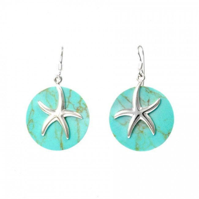Boucles d'oreilles argent ronde avec étoile de mer - BIJOUX ARGENT - Boutique Nirvana