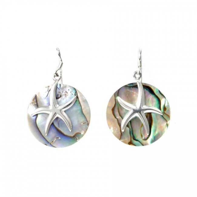 Indonesian Starfish Natural Stone Earrings - Silver Jewellery - Boutique Nirvana