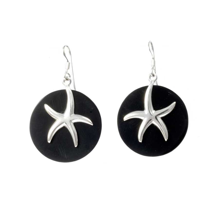 Indonesian Starfish Natural Stone Earrings - Silver Jewellery - Boutique Nirvana