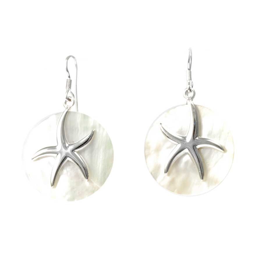 Indonesian Starfish Natural Stone Earrings - Silver Jewellery - Boutique Nirvana