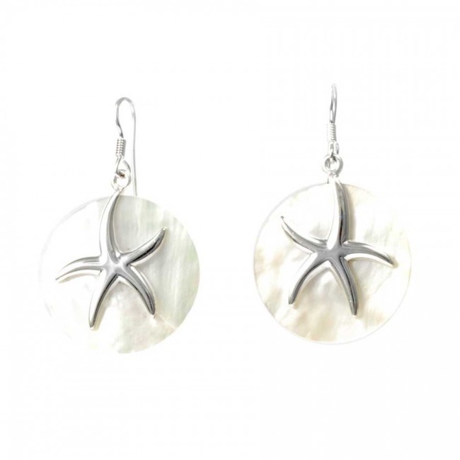 Indonesian Starfish Natural Stone Earrings - Silver Jewellery - Boutique Nirvana
