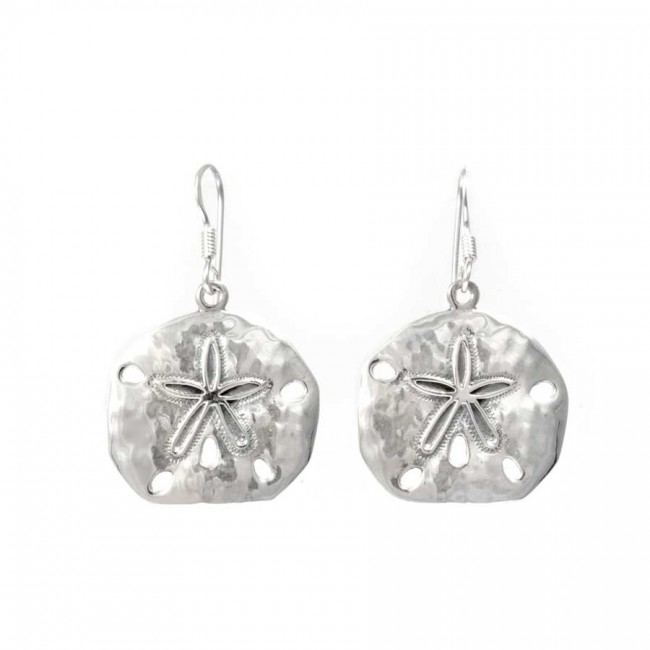 Boucles d'oreilles en argent martelées avec étoile - BIJOUX ARGENT - Boutique Nirvana