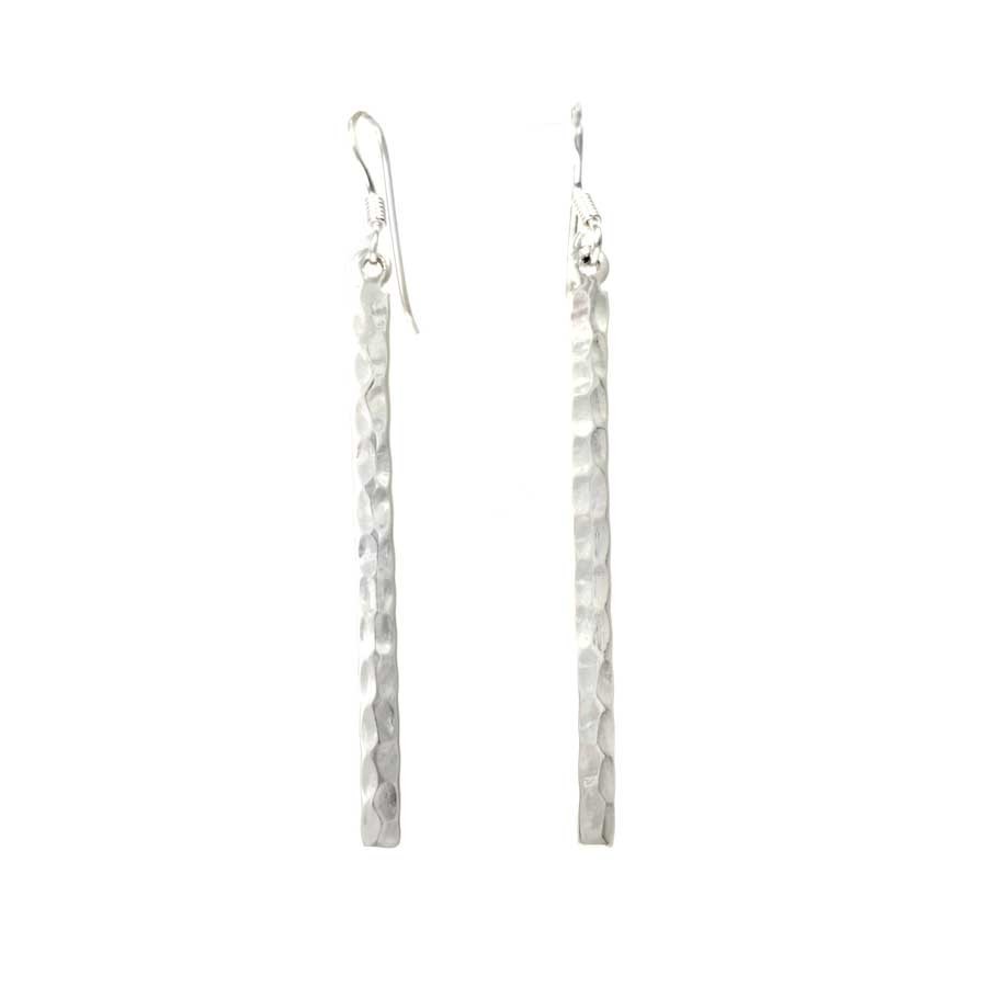 Hammered Silver Dangle Earrings - Silver Jewellery - Boutique Nirvana