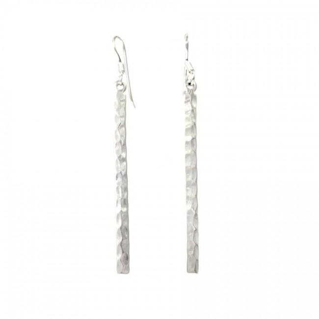 Boucles d'oreilles en argent tiges martelées - BIJOUX ARGENT - Boutique Nirvana