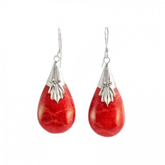 Indonesian Natural Stone Drop Earrings - Silver Jewellery - Boutique Nirvana