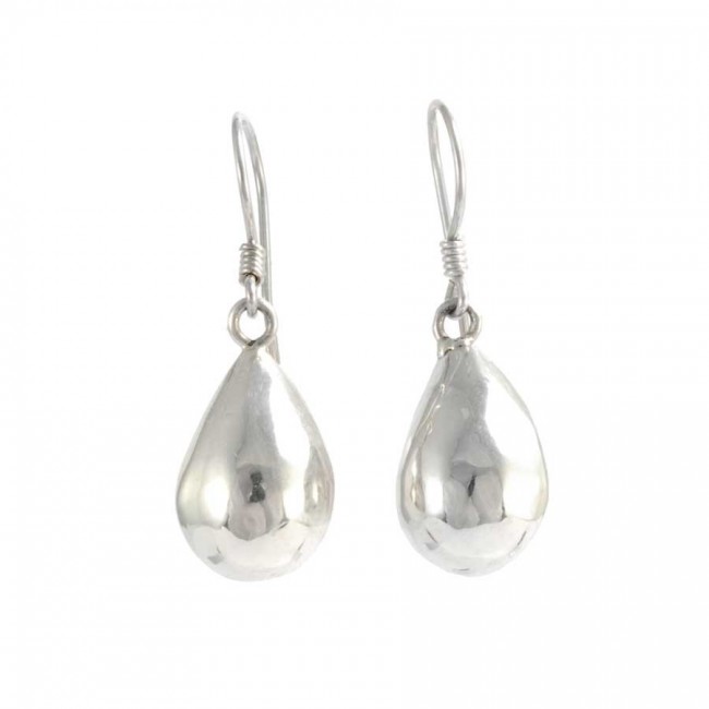 Small Smooth Silver Drop Earrings - Silver Jewellery - Boutique Nirvana