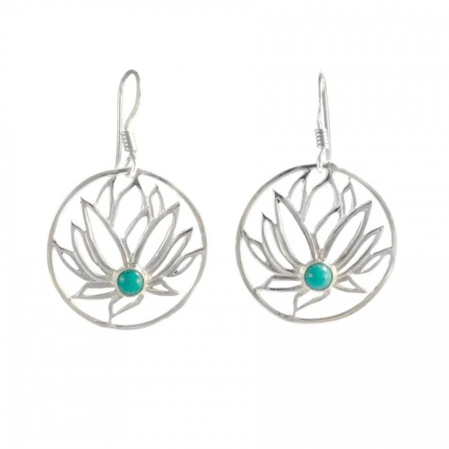 Peaceful Silver Lotus Flower Earrings - Silver Jewellery - Boutique Nirvana