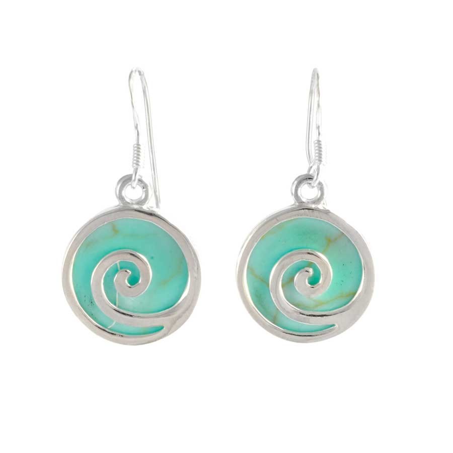 Boucles d'oreilles argent rondes spirales pierres - BIJOUX ARGENT - Boutique Nirvana