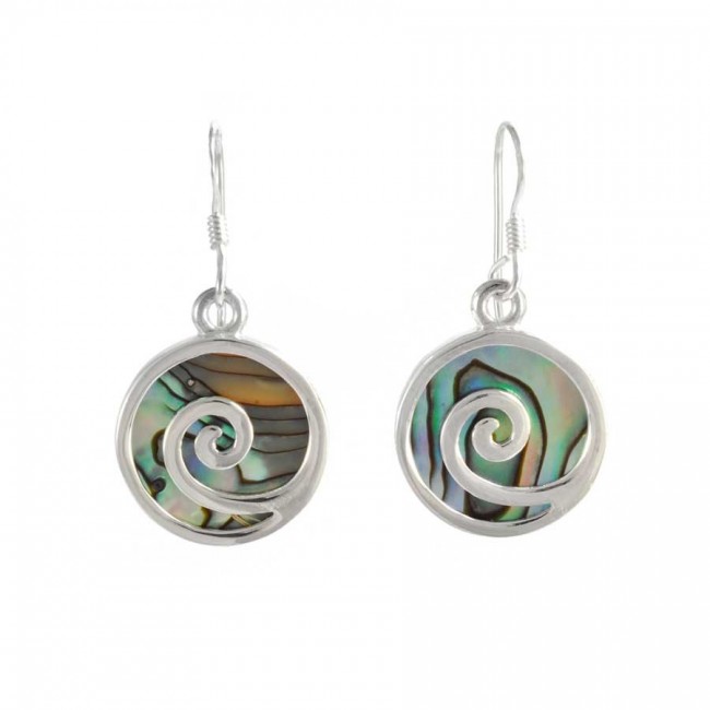 Natural Stone and Silver Spiral Earrings - Silver Jewellery - Boutique Nirvana