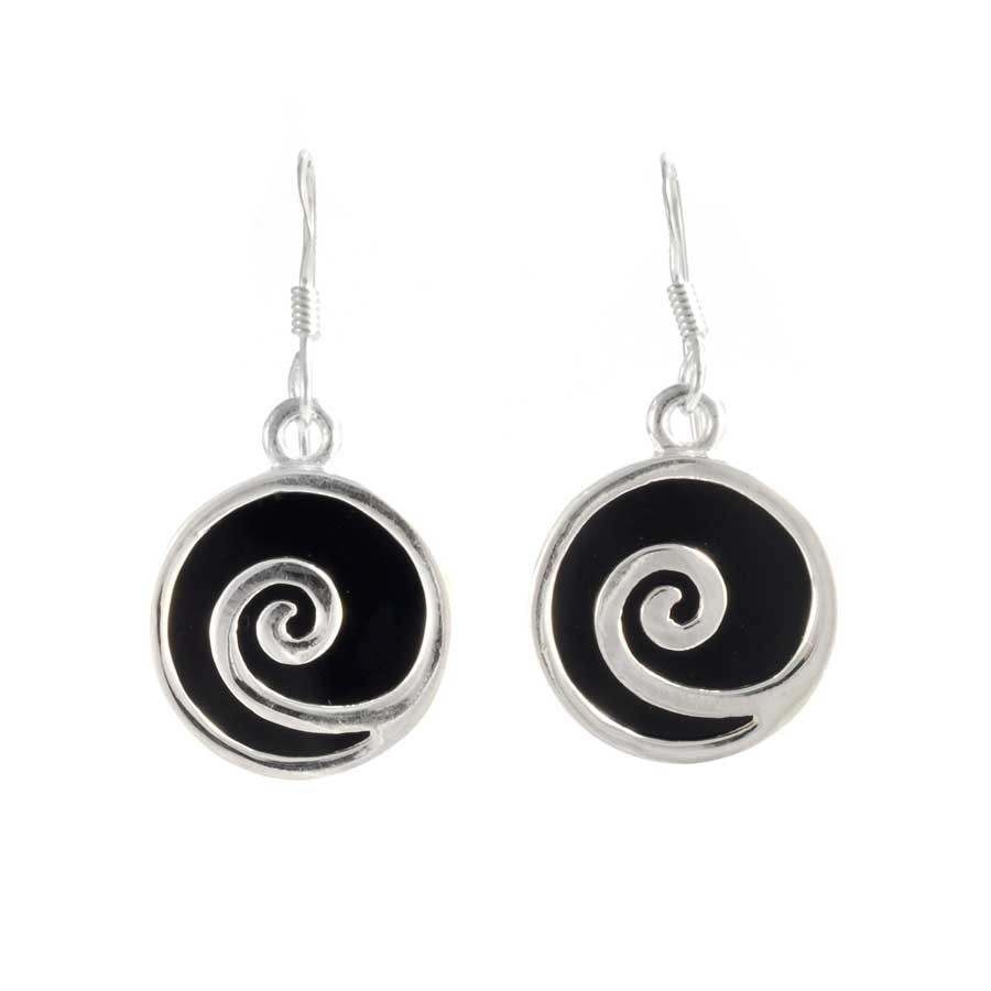 Boucles d'oreilles argent rondes spirales pierres - BIJOUX ARGENT - Boutique Nirvana