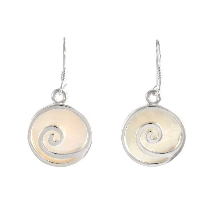 Boucles d'oreilles argent rondes spirales pierres - BIJOUX ARGENT - Boutique Nirvana