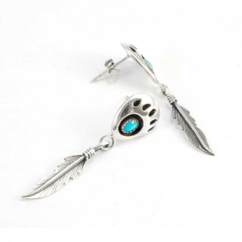 Native American Silver Feather Earrings - Silver Jewellery - Boutique Nirvana 2