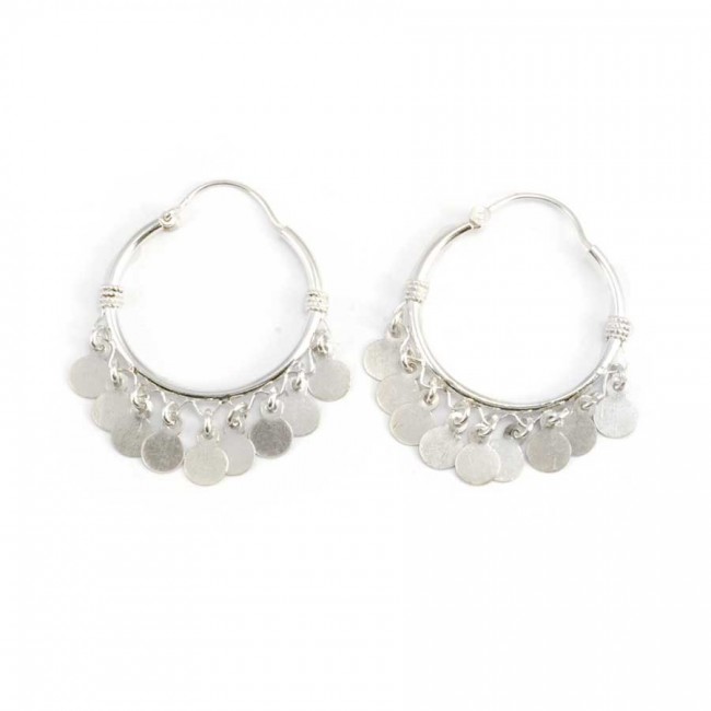 Créoles en argent pampilles 3 cm - 0 - Boutique Nirvana