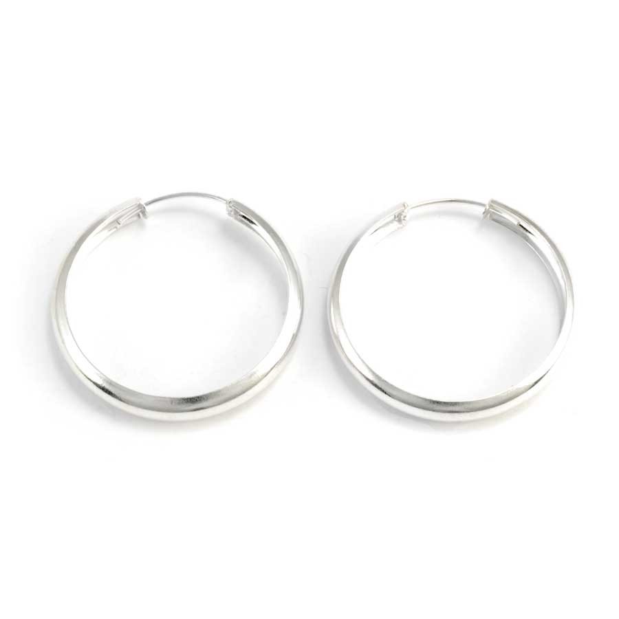 Créoles larges en argent - Silver Jewellery - Boutique Nirvana