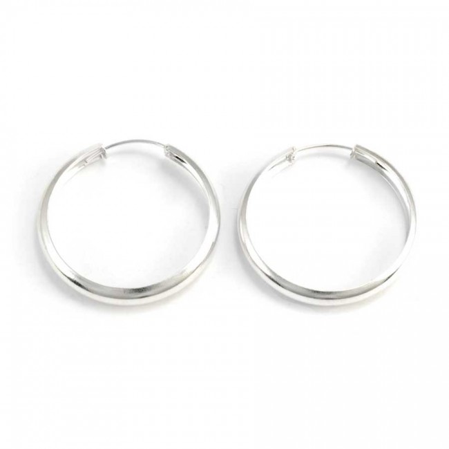 Créoles larges en argent - Silver Jewellery - Boutique Nirvana