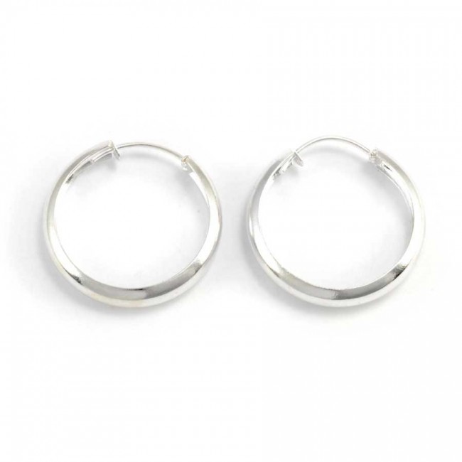 Créoles larges en argent - Silver Jewellery - Boutique Nirvana