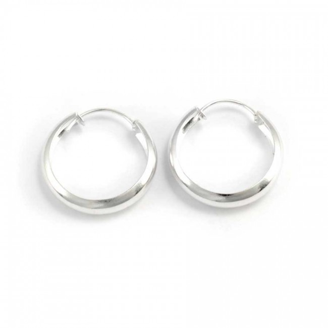 Créoles larges en argent - Silver Jewellery - Boutique Nirvana