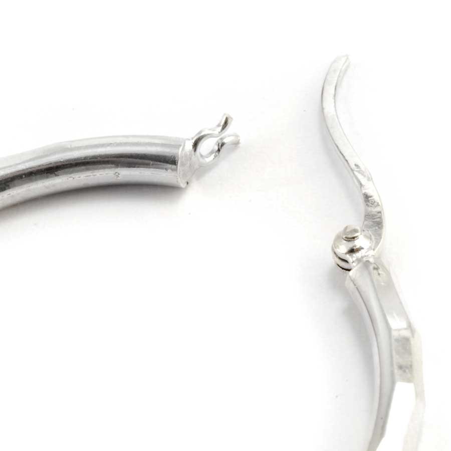 Medium Chiselled Silver Hoops - 0 - Boutique Nirvana