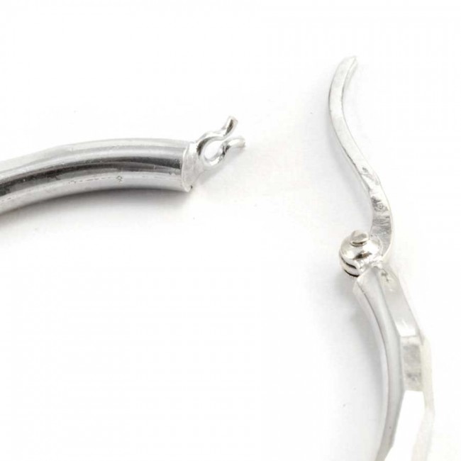 Medium Chiselled Silver Hoops - 0 - Boutique Nirvana