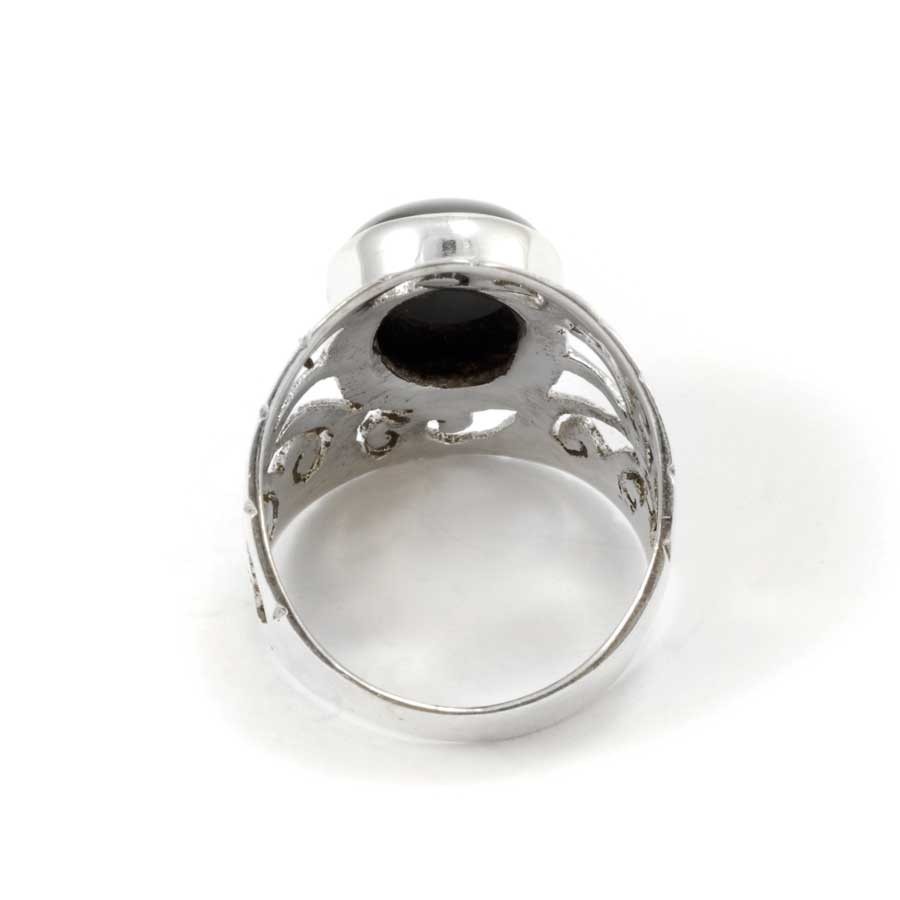 Hand Carved Silver and Stone Ring - Silver Jewellery - Boutique Nirvana