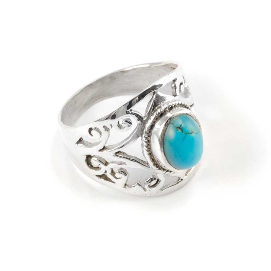 Sterling Silver and Oval Stone Ring - Silver Jewellery - Boutique Nirvana