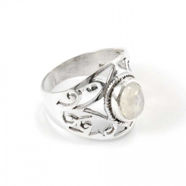 Sterling Silver and Oval Stone Ring - Silver Jewellery - Boutique Nirvana
