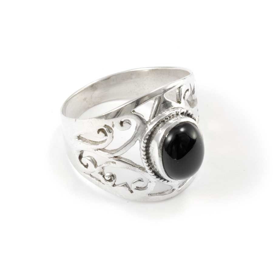 Sterling Silver and Oval Stone Ring - Silver Jewellery - Boutique Nirvana