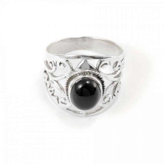 Sterling Silver and Oval Stone Ring - Silver Jewellery - Boutique Nirvana