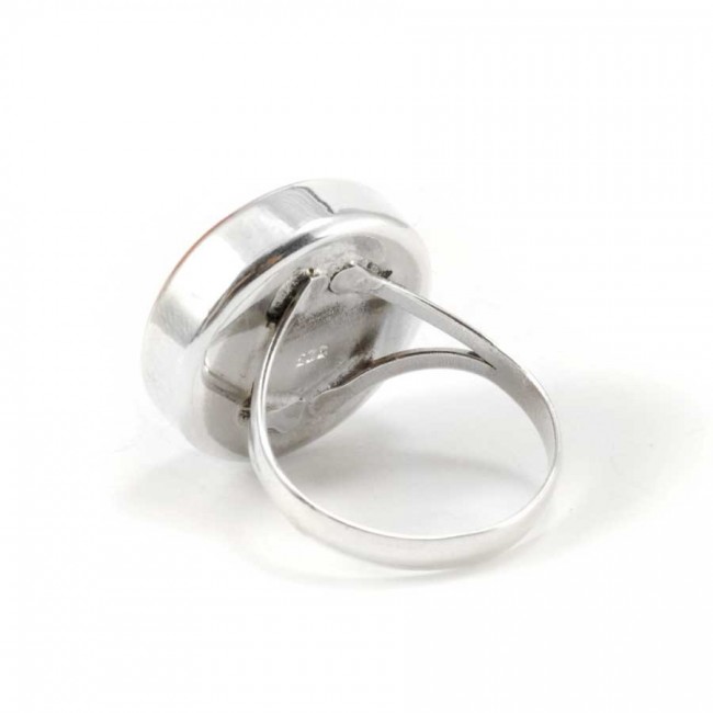 Bague argent ronde corail - BIJOUX ARGENT - Boutique Nirvana