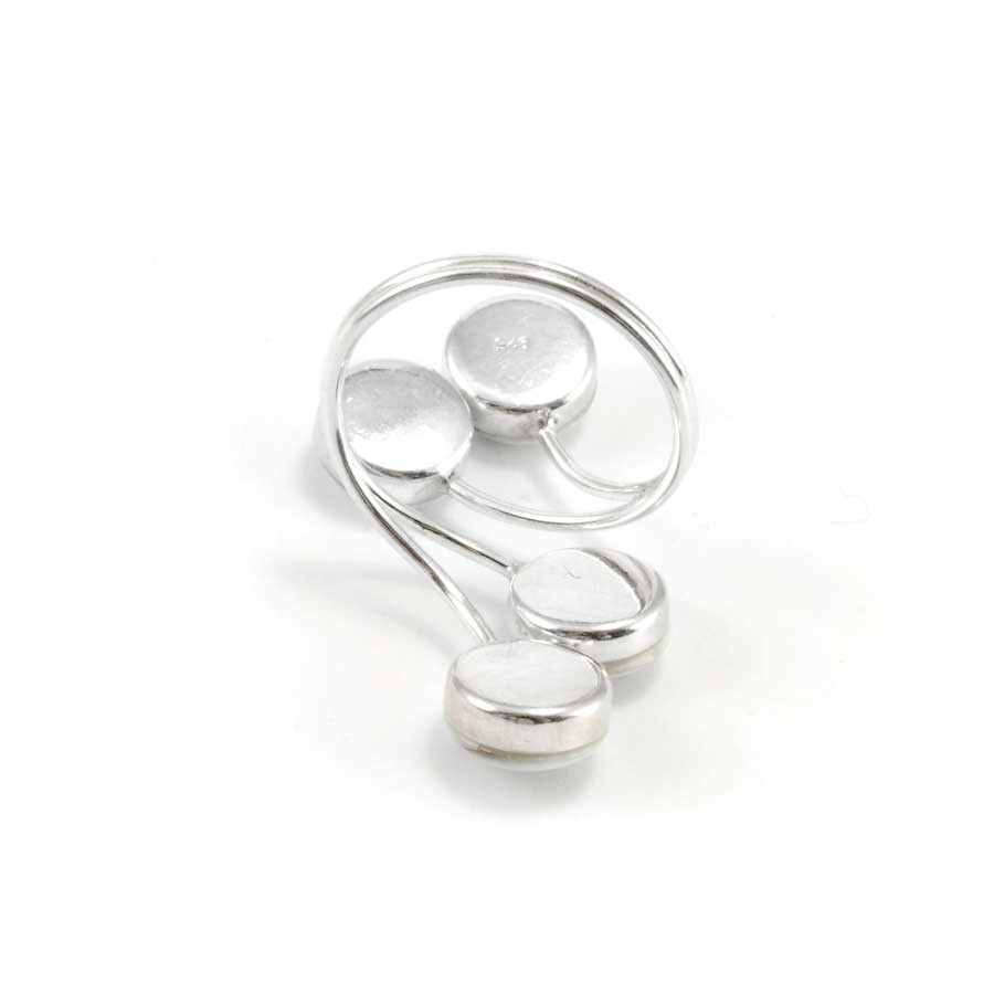 Contemporary Eye of St Lucia Adjustable Ring - Silver Jewellery - Boutique Nirvana