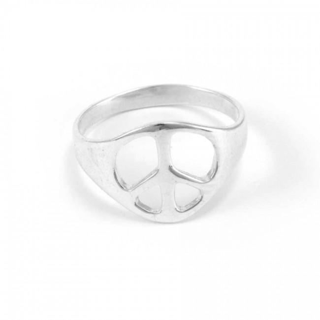 Sterling Silver Peace Sign Ring - Silver Jewellery - Boutique Nirvana