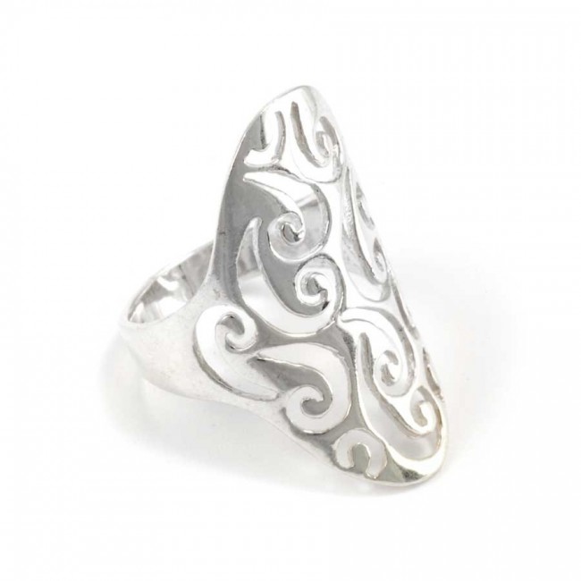 Bague argent longue ajourée - BIJOUX ARGENT - Boutique Nirvana