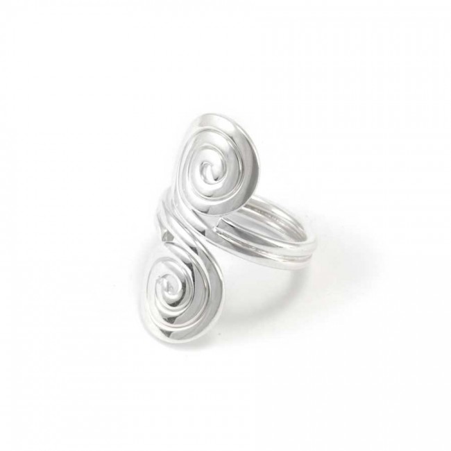 Bague argent longue 2 spirales - BIJOUX ARGENT - Boutique Nirvana