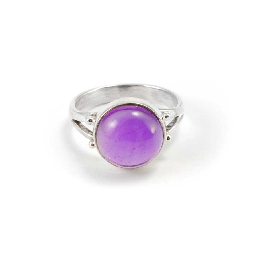 Sterling Silver and Round Stone Ring - Silver Jewellery - Boutique Nirvana