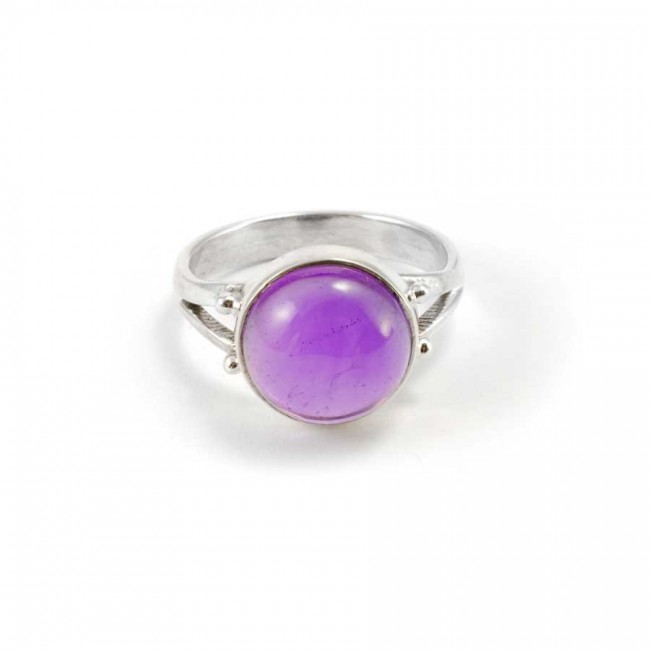 Bague argent pierre ronde - BIJOUX ARGENT - Boutique Nirvana