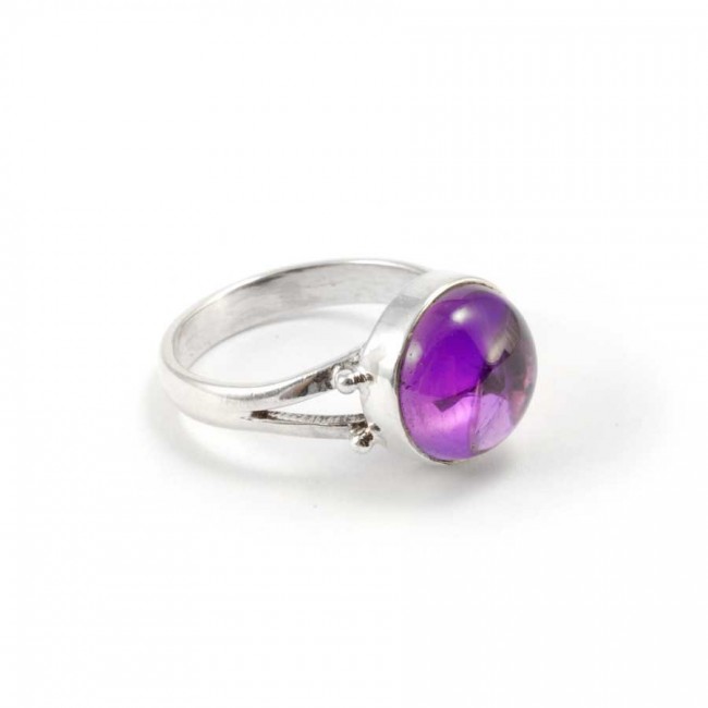 Bague argent pierre ronde - BIJOUX ARGENT - Boutique Nirvana