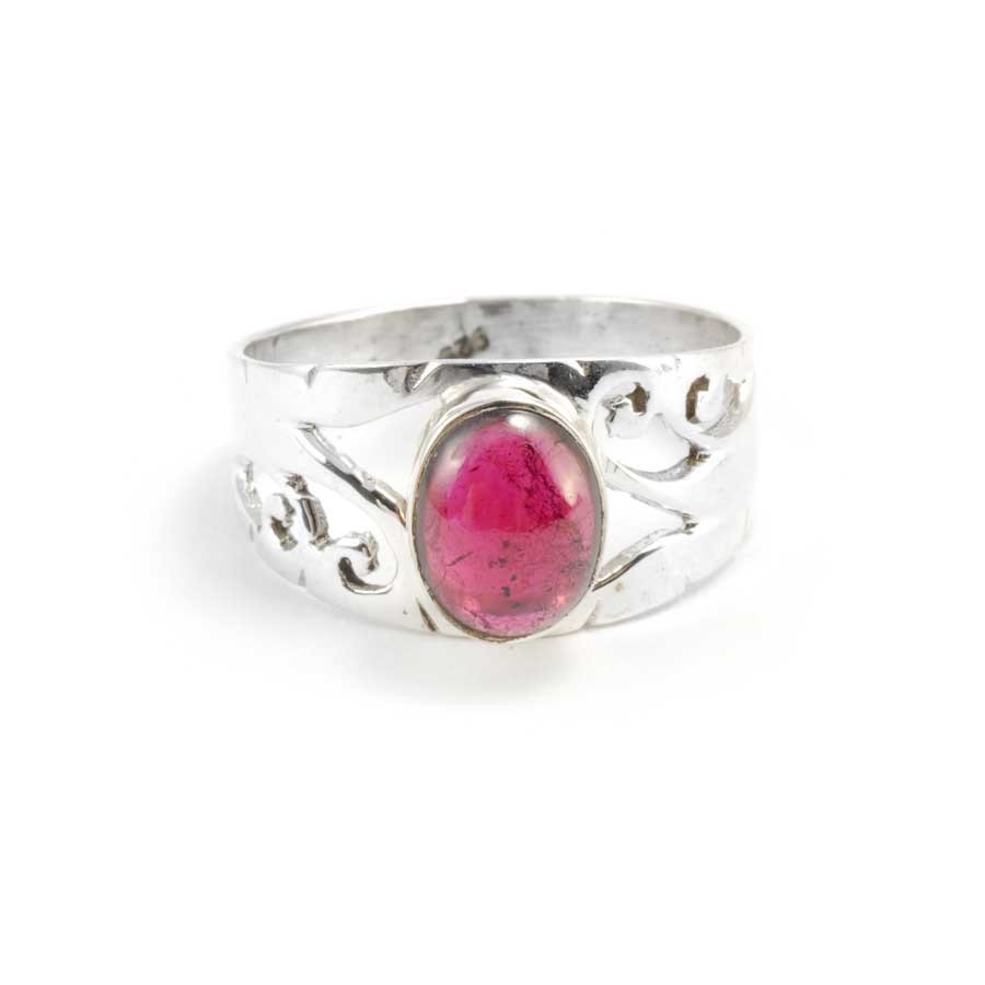 Bague argent Dohna ouvragée pierre ovale - BIJOUX ARGENT - Boutique Nirvana