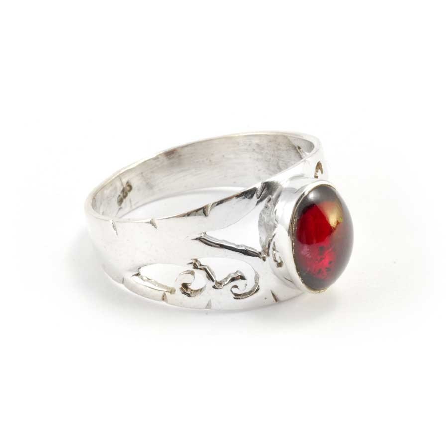 Ornate Sterling Silver & Natural Stone Ring - Silver Jewellery - Boutique Nirvana