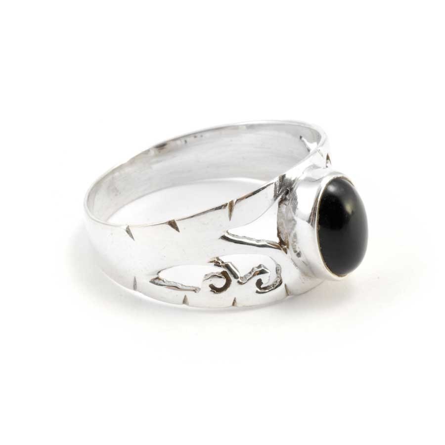 Bague argent Dohna ouvragée pierre ovale - BIJOUX ARGENT - Boutique Nirvana