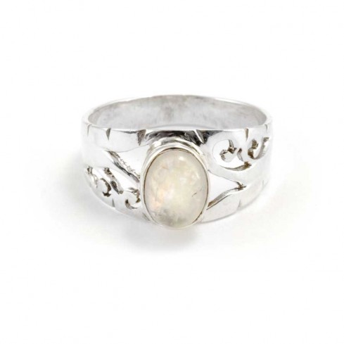 Ornate Sterling Silver & Natural Stone Ring - Silver Jewellery - Boutique Nirvana 2