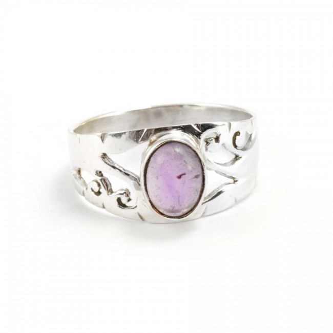 Bague argent Dohna ouvragée pierre ovale - BIJOUX ARGENT - Boutique Nirvana