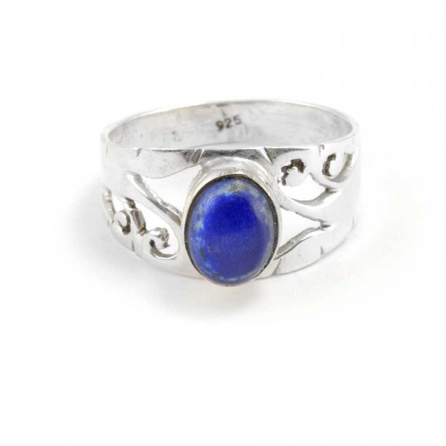 Bague argent Dohna ouvragée pierre ovale - BIJOUX ARGENT - Boutique Nirvana