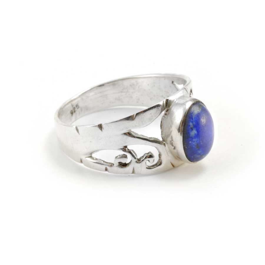 Bague argent Dohna ouvragée pierre ovale - BIJOUX ARGENT - Boutique Nirvana
