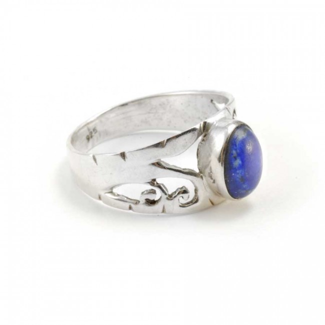 Bague argent Dohna ouvragée pierre ovale - BIJOUX ARGENT - Boutique Nirvana