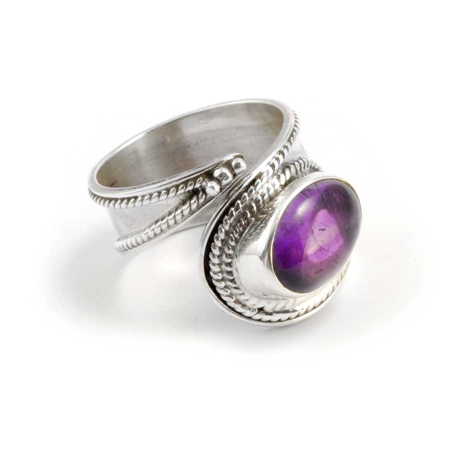 Bague argent large réglable pierre ovale - BIJOUX ARGENT - Boutique Nirvana