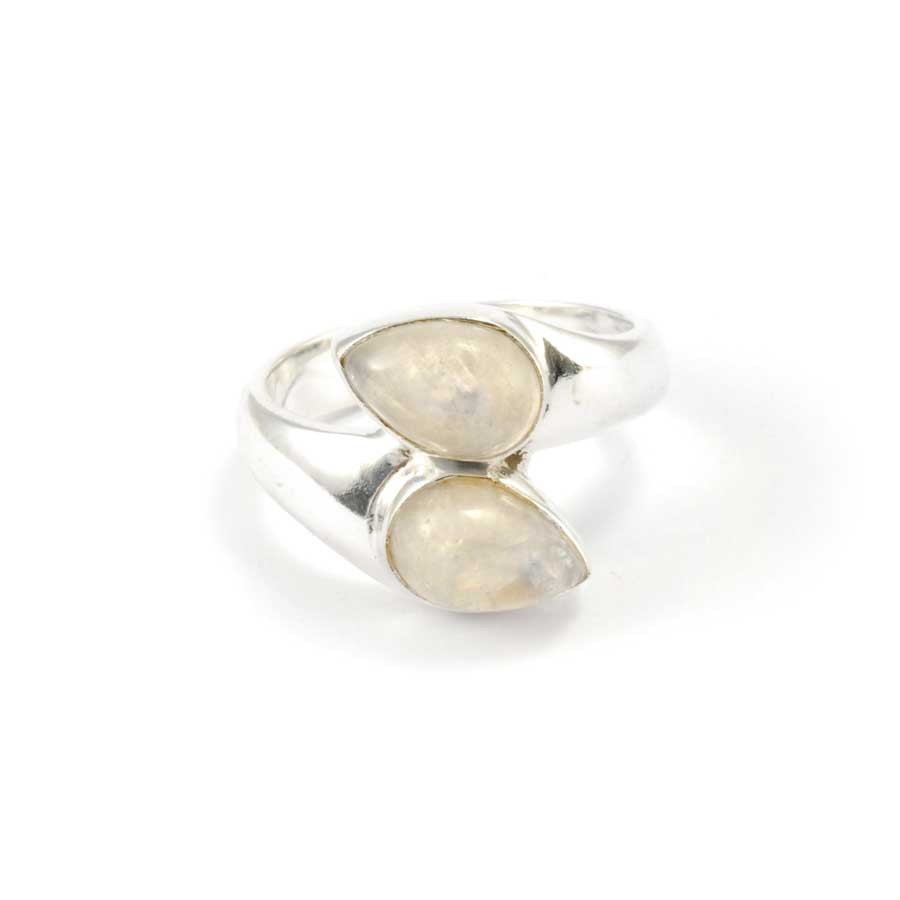 Bague argent 2 gouttes croisées - BIJOUX ARGENT - Boutique Nirvana