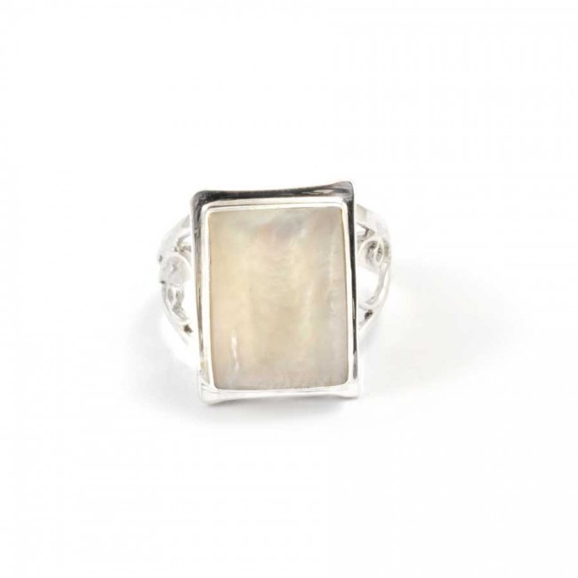 Stunning Coral or Moonstone Silver Ring - Silver Jewellery - Boutique Nirvana