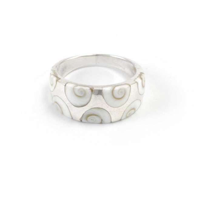 Unique Inlaid Eye of St Lucia Silver Ring - Silver Jewellery - Boutique Nirvana