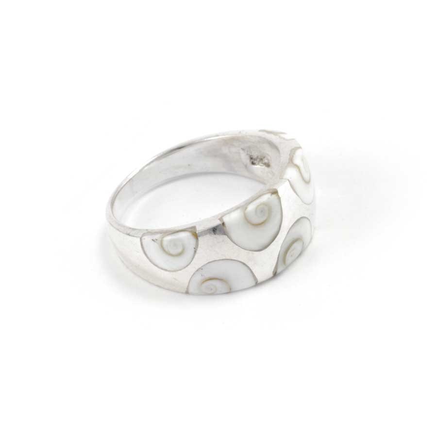 Unique Inlaid Eye of St Lucia Silver Ring - Silver Jewellery - Boutique Nirvana