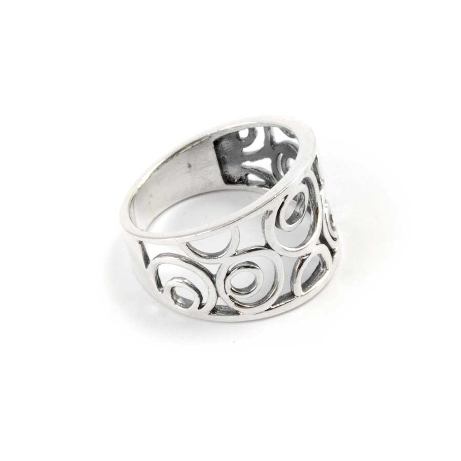 Bague argent ajourée cercles - BIJOUX ARGENT - Boutique Nirvana